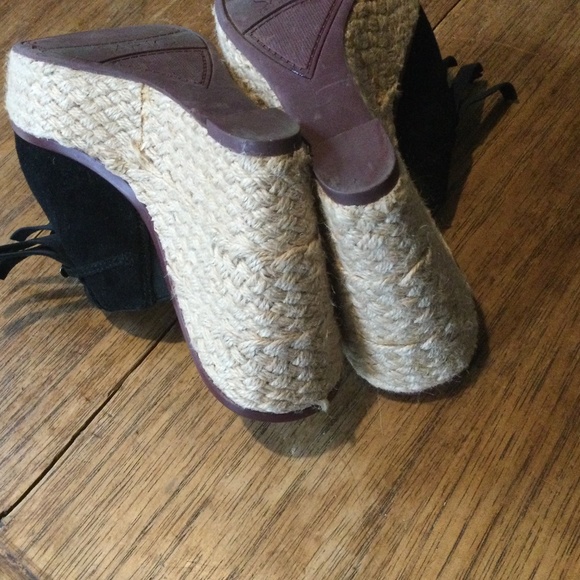 Franco Sarto Black Suede Leather Wedges size 6M - Picture 9 of 11